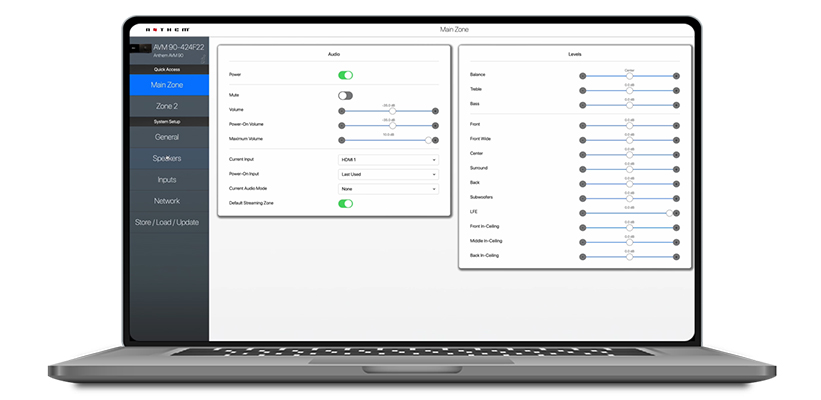 Anthem AVM 90 8K Web-Oberflaeche