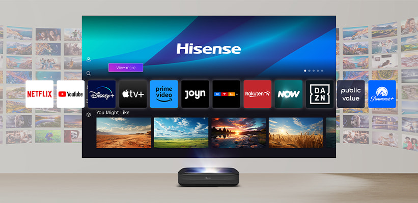 Hisense PL2 Streaming App Auswahl